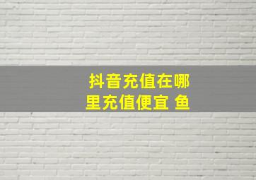 抖音充值在哪里充值便宜 鱼